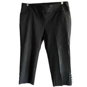 Womens Pants Size 14 Black Cropped Business Casual Soft Goth